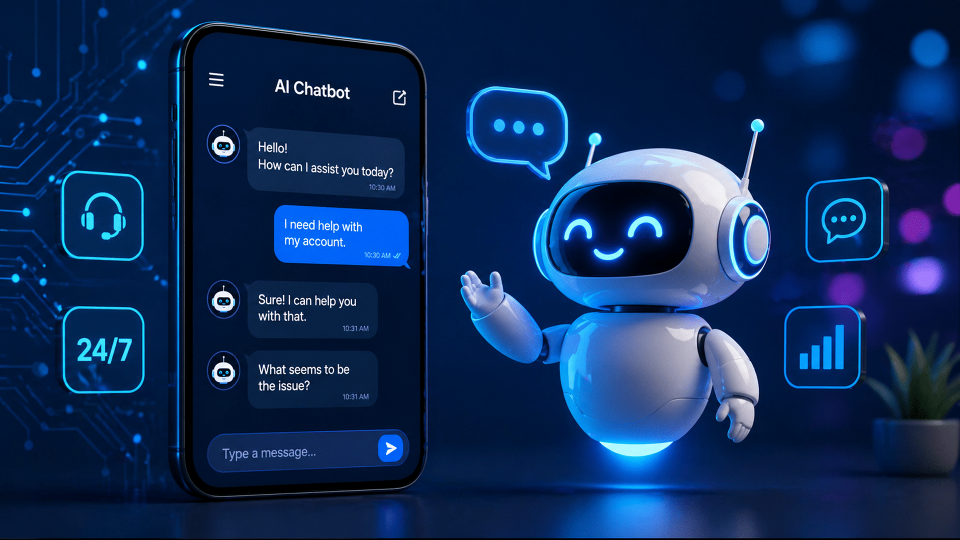 AI chatbot interface for automated customer support